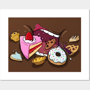 Bakery Glutton Facemask (dark skin) Posters and Art